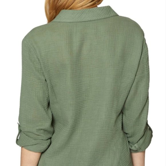 NWT $79 Sanctuary Boyfriend Relaxed and Oversized Blouse in Cadet - size XSP! - Picture 6 of 10
